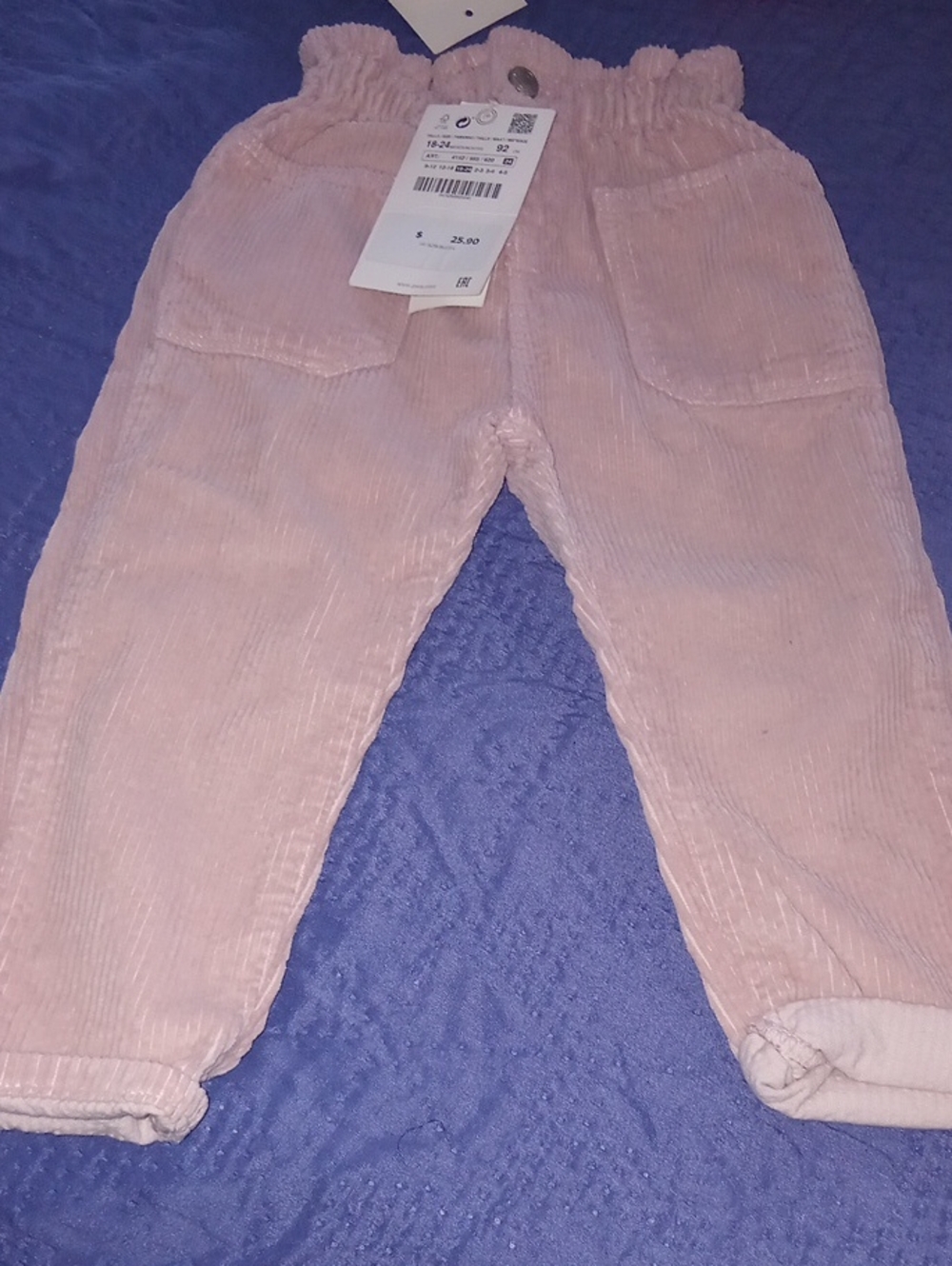 Zara Girls Pink Corduroy Pants